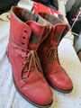 Mustang tolle Boots Stiefelette rot Schnürung Schnürboots Gr. 40