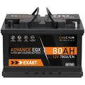 EXAKT Autobatterie 80Ah 12V 780A/EN Starter Batterie ersetzt 74Ah 75Ah 77Ah