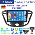 Android 12 Autoradio Carplay GPS Navi 32G BT DAB Kam MIK Für Ford Transit Custom