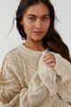 🌿 Free People Isla Chunky Cable Knit Sweater Pullover Boho XS NWOT 🌿