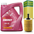 5 Liter 5W-30 Mannol ENERGY ACEA A3 B4 VW MB API SL CF + MANN Filter Ölfilter