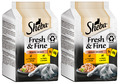 SHEBA Fresh & Fine in Sauce Truthahn und Huhn 2x 6x50g Katzenfutter Nassfutter