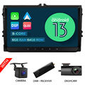 CAM+DVR+DAB+VWA12S Android 13 6+64 Autoradio GPS Navi CarPlay Für VW Skoda Seat