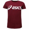 Asics Womens T-Shirt Sports Logo Tee Training Top Burgundy 144017 2015