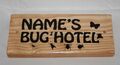 Bug Hotel Plakette personalisiert alle Wörter Schild Outdoor Gartenschuppen Höhle Insekt