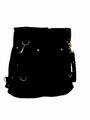 schwarzer Gothic mini Rock mit Haken, Bändern, Nieten aus Baumwolle Jeans