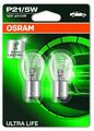 2x OSRAM Autolampe P21/5W 5 Watt 12V Leuchte Birne Bremslicht BAY15d Ultra Life