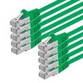 10 Stück CAT5e Kabel F/UTP PatchkabelNetzwerk Ethernet  LAN 10x grün 0,25m - 20m