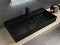 Design Keramik Waschtisch Waschbecken Möbelwaschtisch 100 cm schwarz matt 