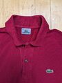 Lacoste Polo Shirt Herren, Größe 3, Weinrot