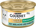 PURINA GOURMET Gold Feine Pastete mit Gemüse Katzenfutter nass, Seelachs... 