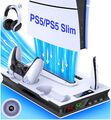 PS5 Slim Standfuß Lüfter,PS5 Controller Ladestation für PS5 Slim&Digital/Disc