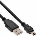 InLine® USB 2.0 Mini-Kabel USB A Stecker zu Mini-B Stecker (5pol.) schwarz 0,3m