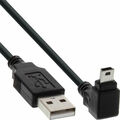 USB 2.0 Mini-Kabel Stecker A zu Mini-B Stecker untengewinkelt schwarz 0,5m