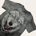 The Mountain Wolf T-Shirt Herren mittelgrau Wolf Grafik Tier Natur T-Shirt USA