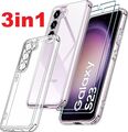 3in1 Samsung S24 S23 S22 ULTRA FE PLUS Schutzglas 2x 9H Panzerfolie Hülle Case