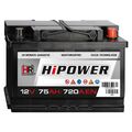 HR HiPower Autobatterie 12V 75Ah 720A ersetzt 63 65 66 70 72 74 75 77 78 80 Ah