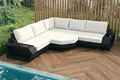 Rattansofa Couch Rattan Sofa Gartenmöbel Relaxecke Beige Möbel ASTI L Form kurz