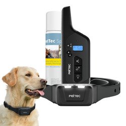 PetTec Erziehungshalsband Hund, Trainingshalsband, Ferntrainer, Sprühhalsband⭐2 in 1 ⭐Ferntrainer & Antibell-Halsband ⭐Dt. Marke