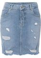 Jeansrock Destroyed aus Bio-Baumwolle Gr. 46 Hellblau Mini Jeans-Rock Skirt Neu