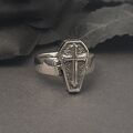 Sarg Giftring Silber 925 Sterlingsilber Gothic Ring zum Öffnen