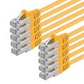 10 Stück CAT5e Kabel F/UTP PatchkabelNetzwerk Ethernet  LAN 10x gelb 0,25m - 20m
