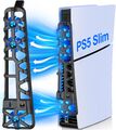 PS5 Slim Lüfter Kühler mit USB-Ladeanschluss/LED-Licht für PS5 Slim Disc/Digital