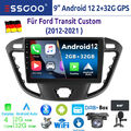 Android 12 Autoradio Carplay 32G GPS Navi BT DAB Kam MIK Für Ford Transit Custom