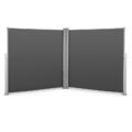 Doppel Seitenmarkise Sichtschutz Sonnenschutz Windschutz Aluminium 6x2m Grau