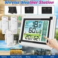Große Wetterstation Thermometer Hygrometer mit 3 Innen Außen Sensor Farbdisplay