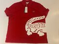 Lacoste Rot Sz XXL Herren Polo 100% Baumwolle Shirt Slve Lässig Logo Nwt PH5284