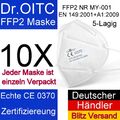 10 x FFP2 Maske Atemschutzmaske Mundschutz 5 lagig CE zertifiziert Mund Dr.OITC