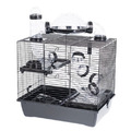 INTERZOO Hamsterkäfig Nagerkäfig mit viel Zubehör und Toilette schwarz 42 cm