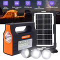 Tragbare Powerstation Solargenerator Solarpanel Ladegerät Kit mit Camping 3Lampe