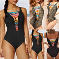 Damen Sexy Bademode Strand Monokini Einteiler Bikini Badeanzug Schwimmanzug DE