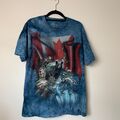 T-Shirt The Mountain Tie Dye Canada Animals Wolf Nature Wildlife Größe Medium M