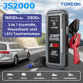 TOPDON JS2000 Auto 2000A Starthilfe Ladegerät Booster KPW LKW Powerbank 6.0L Gas