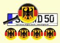 4 x Nummernschild Aufkleber Deutsch GBR Wappen Germany AU Ersatz Plakette Flagge