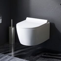Design Hänge WC Spülrandlos Toilette abnehmbarer WC Sitz mit Softclose AM.PM✅ 10 JAHRE GARANTIE✅ Größe:34x50x40cm✅TIEFSPÜLER