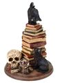 Dekofigur Katzen Spielen auf Büchern mit Wiccakugel Figur bunt 19cm Totenschädel