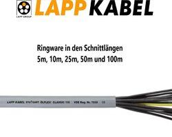 Lapp Ölflex Classic 110; 5m 10m 25m 50m 100m Ring; 0,5; 0,75; 1,0; 1,5; 2,5mm² 2x 3x 3G 4x 4G 5x 5G 7G 9G 12G usw.  -Versand per DHL-