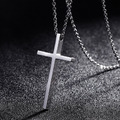 Edelstahl Anhänger Kreuz silber drei Größen mit Kette ca. 45+5cm Halskette