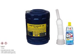10L MANNOL Kompressoröl Compressor ISO 46 inkl. Auslaufschlauch Scheibenreiniger