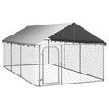 Outdoor Hundezwinger mit Dach Hundekäfig Hundehaus 400 x 200 x 150cm