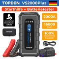 TOPDON VS2000 PLUS Auto Starthilfe 2000A KFZ Batterietest 12V Powerbank 16000mAh