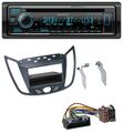 Kenwood MP3 Bluetooth DAB USB CD Autoradio für Ford C-Max / Kuga - dunkelgrau