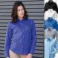 Damen Oxford Freizeit Business Hemd Langarm Bluse Pflegeleicht Tailliert XS-6XL