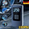LCD Elektrische Luftpumpe +Akku Auto Fahrrad Reifen Druckluft Kompressor 150 PSI