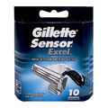 10 x Gillette Sensor Excel Rasierklingen 2-Klingen-Rasiersystem Ersatzklingen