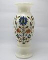 20.3cm Marquetry Kunst Blumentopf Weiß Marmor Dekorativ Vase Mit Elegant Optik